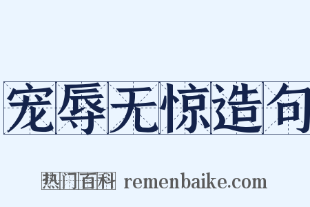 宠辱无惊造句是什么意思的图片
